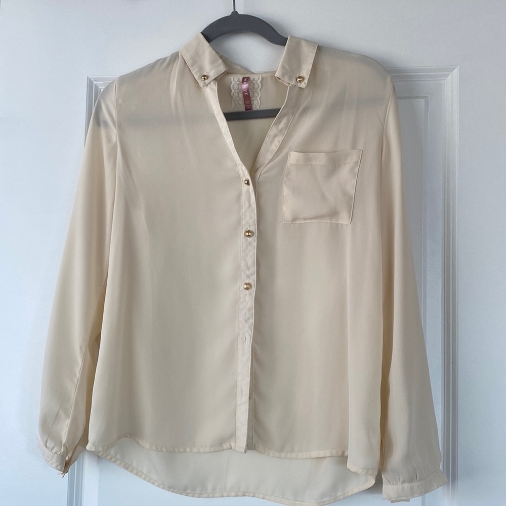 Cream Button Down Long Sleeve